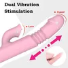 MASSAGER ADUCITORE DIDIDO VIBRO DOPPIO LINGUE con vibratore rotante telescopico riscaldante per la donna giocattoli sessuali di stimolatore clitoride vaginale anale