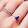 Cluster Rings Natural Real Blue Sapphire Ring Three Styles To Wear 925 Sterling Silver 4 6mm 0.6ct Gemstone Fine Men Women Jewelry J22918