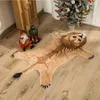 Teppiche Brauner Nachahmung Löwe-Muster-Teppich Kunstleder Rutschfeste rutschfeste Matte Waschbarer Tierdruck-Teppich Für Wohnzimmer Schlafzimmer