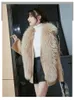 Women's Fur & Faux Autumn Jacket Female Cashmere Coat Women With Real Raccoon Collar Big