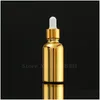 Cosmetic Set 50Pcs 5100Ml Dropper Bottles Gold Pipette Bottle Glass Essential Oil Refillable Vial For Mas Aromatherapy Per Drop Deli Dhrdc