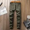 Heren jeans leger groene broek herfst en winterbroek heren militaire stijl slanke rechte rek mode stedelijke jeugd mannelijke streetwear