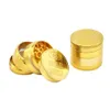 Andra rökningstillbehör FL Gold Plated Herb Grinder 40mm 50mm diameter Torra ört Tobaks smasher 4 delar Hand mer drop Delivery H DHKLQ