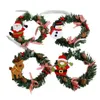 Juldekorationer Fashion Solid Wreath Decor Snowman Santa Claus For Xmas Home Party Door Wall Garland Flower Ornaments