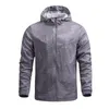 Hommes Vestes Hommes Casual Impression À Capuche Fermeture Éclair À Manches Longues Manteau De Poche Veste Lâche Coupe-Vent Pour Les Vacances En Plein Air Voyage Veste Homme