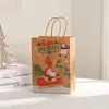 Gift Wrap 8 Style Kraft Paper Merry Christmas Bags Santa Claus With Handles Xmas Present Storage Bag Party Supplies