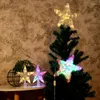 Christmas Decorations 20cm Tree Top Light Led Glowing Star Sparkling Pentagram Ornament Year Home Decor Navidad