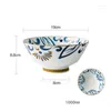 Bowls FANCITY Creative Chinese Ajisen Ramen Bowl Retro Ceramic Big Soup Home Noodle Vegetable Hat Salad B