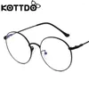 Lunettes de soleil Cadres KOTTDO Classique Ronde Lunettes Femmes Vintage Transparent Myopie Lunettes Pour Hommes