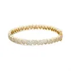 Hip Hop Women Bangles Fashion 18K Gold Rhodium Plated Small Hearts Bangles Luxury Bling