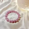 스트랜드 Zhen-D Jewelry Natural Kunzite Spodumene Purple Crystal Gemstone Beads 브레이슬릿 라벤더 색상 치유 선물 여자 소녀