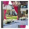 Décoration de fête 6pcs gros mariage métal grand or fleur stand pilier table centres de table yudao1649 drop livraison maison jardin f dhh8x