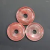 펜던트 목걸이 30mm 자연 석재 안전 버튼 펜던트 쿼츠 크리스탈 청록 Lazuli Opal Charms DIY 보석 제조 목걸이 액세서리