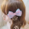 Maski imprezowe miękki siostra słodka pinkycolor lolita do włosów japońska dziewczęca różowy błękitne kokardą miłosne serce cudowny klip z boku codzienny cosplay nakrycia głowy