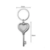 Party Favor Heat Transfer Heart Shaped Key Pendant Diy Keychain Sublimation Blank Metal Keychains Decorative Keyring Drop Delivery H Dhxhc