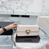 Borse a spalla Borsa quadrata piccola con patta classica Borsa a mano da donna con tracolla staccabile