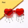 Sunglasses Women Candy Color Y2k UV400 Sun Glasses Heart Diamonds Rhinestone Tassels