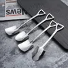 Coffee Spoon Cutlery Set 304 Stainless Steel Retro Iron Shovel Ice Cream Scoop Creative Spoons teaspoon Fashion Tableware