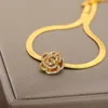 Fußkettchen Edelstahl Fußkettchen Für Frauen Zirkon Blume Armbänder Schmuck Schlangenkette Fuß Zubehör Strand Geburtstagsgeschenk Bijoux