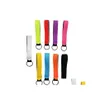 Party Favor Solid Color Neoprene Wristlet Keychains Lanyard Strap Band Split Ring Key Chain Holder Hand Wrist Keychain for Girls/WOM DHUH4