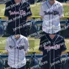 Trikots College-Baseball trägt Baseball Herren New Hampshire Fisher Cats Weiß Marineblau Benutzerdefinierte doppelt genähte Hemden Baseball-Trikots High-Q