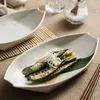 Tallrikar Creative Boat Shape Dinner Advanced Restaurant El Feature Table Solid Solid Color Personlighet Dessert Sushi Plate Tray