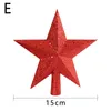 Christmas Decorations 10/15/20cm Tree Top Stars 3D Five-point Gold Powder Flash Star Merry Home Table Topper Xmas Decoration