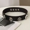 Choker Vintage Harajuku Style Black Necklace For Women Statement Skull Spider Tassel Geometric Rivet Chain Gothic Accessories