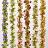Dekorativa blommor 220 cm konstgjorda rosor vägg murgröna bröllop kransar vinrank