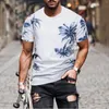 Modna koszulka T Fashion Summer Streetwear 3D dla męskich rękawów Krótki retro top