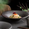 Borden westers pasta bord Japans retro straw hoed huis el soep restaurant snack fruitsalade servies
