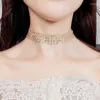 Choker Fashion Fake Collar Necklace Sequined Gold Color Women Statement