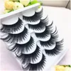 False Eyelashes 5Pairs/Set Charming Black Very Exaggerated Thick Long Eye Lashes Daily Party Makeup Extension T Dh48K