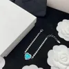 Дизайнерское подвесное ожерелье Пара длинная цепь синие титановые стальные ожерелья набора браслетов
