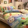 Bedding Sets Light Luxury Cute Conjunto nórdico simples Flores de desenho animado Tampa da capa da cama de cama de casas de cama Kawaii Kids Winter temporada de inverno