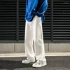 メンズパンツファッション長い特大の男性ストリートウェア衣類ソリッドコットンストレートズボンKhaki White Green Casuary Man