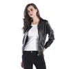 Vestes pour femmes marque cuir PU noir femmes mode col montant à manches longues automne hiver manteau fermeture éclair mince décontracté Streetwear vêtements d'extérieur