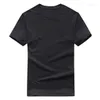 T-shirt da uomo t-shirt tinta unita in cotone bianco e nero collo tondo estivo top taglia europea