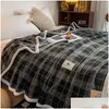 Coperte Biancheria da letto per camera da letto Er Coperta double face Calda casa Moda Plaid Viaggio Consegna a domicilio Tessili da giardino Dhwf5