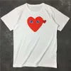 Moda Erkek Tişört Tasarımcı Büyük Kırmızı Kalp Gömlek Sıradan Kadın Gömlek Yüksek Quanlity Tshirts Pamuk Nakış Kısa Kollu Yaz Tee