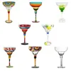 Vinglas Handmålade Multicolor Margarita Glas Europeiskt bröllop Unik Champagne Röd Bägare Blyfri Hem Bar Cup