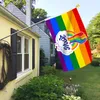 게이 프라이드 레인보우 플래그 3x5 ft LGBT 주먹 배너 LGBTQ 레즈비언 게이 양성 트랜스젠더 사인 야외 축하 파티 장식 정원 퍼레이드