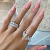 Anneaux de mariage 14 Styles bague de promesse d'éternité Zircon couleur argent bande de déclaration pour femmes hommes bijoux cadeau