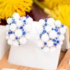 Stud -oorbellen Godki Summer Daily Flower Cluster Pearl voor vrouwen Cubic Zirconia Crystal CZ Statement Earring Brincos Bijoux