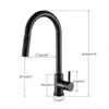 Kitchen Faucets Hownifety Black Kitchen Faucet Cold Water Mixer Crane Tap Sprayer Stream Rotation Sink Tapware Wash For Kitchen Pull Out 230113