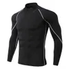 sports bottoming shirt Men's high collar fitness long sleeve pro sports running long sleeve T-shirt autumn and winter elastic quick drying standing collar sweater