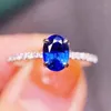 Cluster Rings Natural Real Blue Sapphire Ring Three Styles To Wear 925 Sterling Silver 4 6mm 0.6ct Gemstone Fine Men Women Jewelry J22918