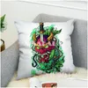 Kussensloop samurai tattoo art 3d print er sofa bed home decor kussensloop slaapkamer kussen voor autokut 1 drop levering tuin textil dhwoc