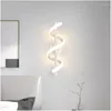 Lampes murales moderne minimaliste chevet nordique décor à la maison chambre salon fond éclairage lumières LED spirale lampe corps