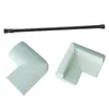 Bath Accessory Set 1Pcs Spring Extendable Loaded Curtain Rail Pole Window Tension Rod 40-70Cm & 4Pcs Baby Safety Corner